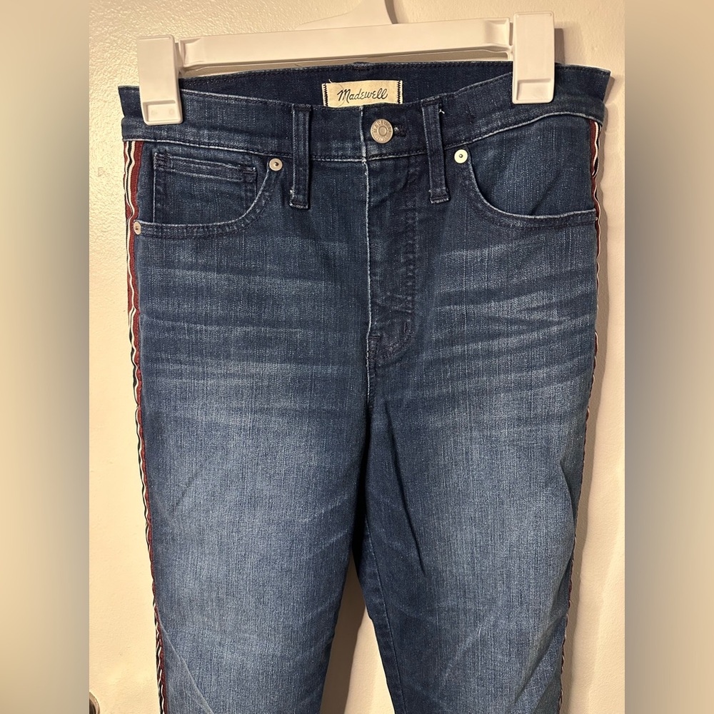 Madewell Stovepipe Denim Jeans with Stripe Detail